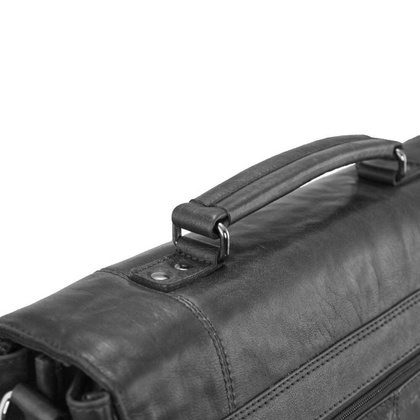 Torba na laptop 15' AERONAUTICA MILITARE Vintage Skórzana Czarna