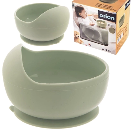 Miseczka dla dziecka silikonowa z przyssawką zielona 360 ml