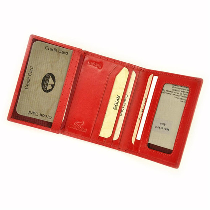 Etui na dokumenty skórzane EL FORREST 854 47 RFID Czerwone