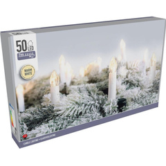 LAMPKI CHOINKOWE ŁAŃCUCH ŚWIETLNY ŚWIECZKI 50 LED CIEPŁY BIAŁY