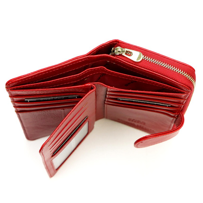 Portfel damski skórzany PELLUCCI IT-116 czerwony