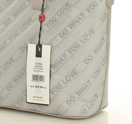 MONNARI Sportowy miejski shopper szary - min. zamówienie 20 / 50 / 100 szt.