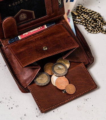 Skórzany portfel męski na zamek