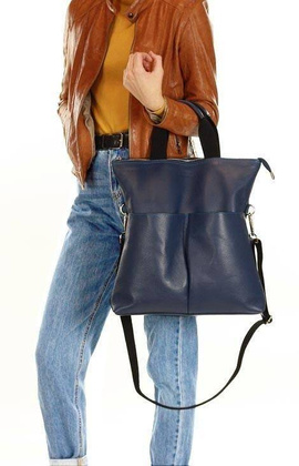 Nowoczesna torebka skórzana MAZZINI - Gala New granatowa - min. zamówienie 20 / 50 / 100 szt.