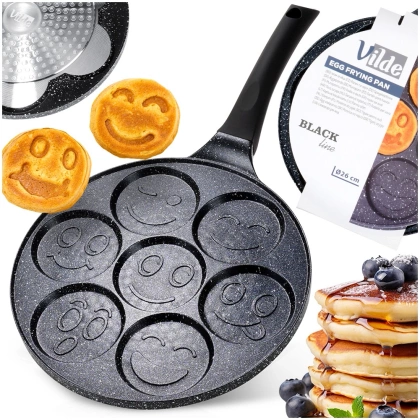 Patelnia do jajek granitowa 7 otworów BLACK LINE 26 cm