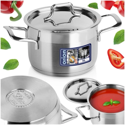 Garnek stalowy z pokrywką 18/10 PREMIUM 1,5 l ORION