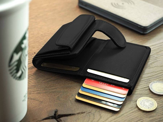 Skórzany portfel męski z zewnętrzną portmonetką