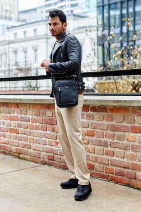 Listonoszka męska ze skóry naturalnej