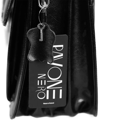 Skórzana teczka męska aktówka na laptopa czarna - Pavone Nero Modena 2195 BL