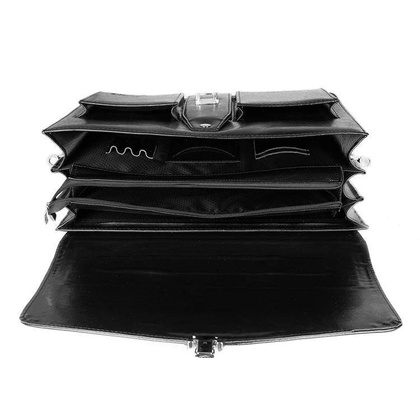 Skórzana teczka męska na ramię aktówka czarna - Pavone Nero Savio 2294 BL