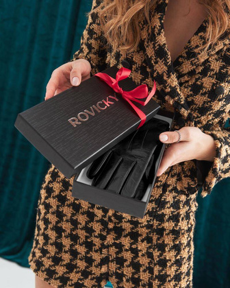 Ocieplane rękawiczki damskie ze skóry naturalnej z przeszyciami