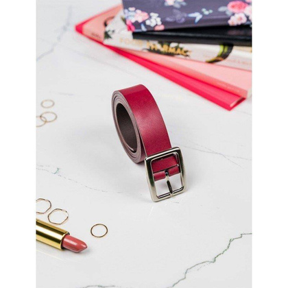 Minimalistyczny pasek damski o średniej szerokości, skóra naturalna