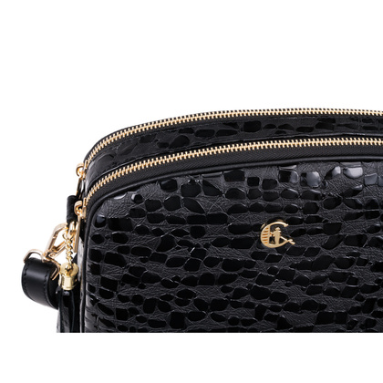 Listonoszka Canaletto ze skóry naturalnej z efektem kropli i złotymi wykończeniami TD808s258