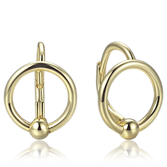 MINET Eleganckie pozłacane srebrne kolczyki kółka