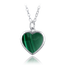 MINET Srebrny naszyjnik serce z zielonym malachitem