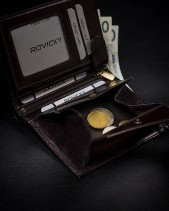 Bogato wyposażony portfel męski z naturalnej skóry licowej
