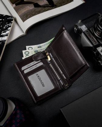 Bogato wyposażony portfel męski z naturalnej skóry licowej