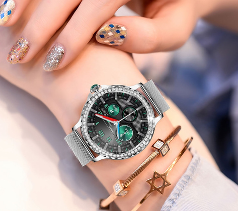 Smartwatch Damski Rubicon RNCF19-1 Silver Bransoleta + Pasek