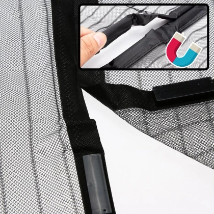 Siatka moskitiera magnetyczna z magnesem na drzwi owady komary czarna 212x100 cm