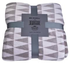 Koc beżowo-szary ze wzorem 150x200 cm