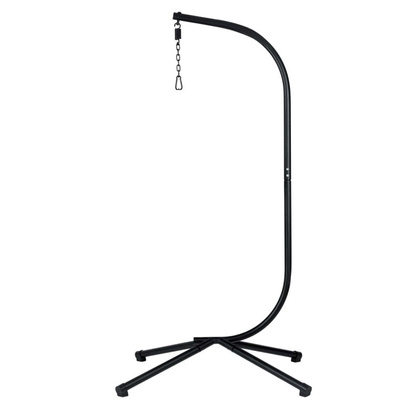 Fotel wiszący huśtawka, kokon składany szary z beżowymi poduszkami KR37SZ