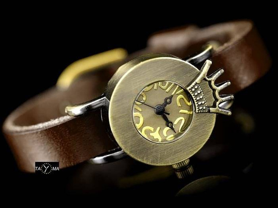 ZEGAREK DAMSKI TAYMA - RETRO PUNK 28 - brąz (zx585d)