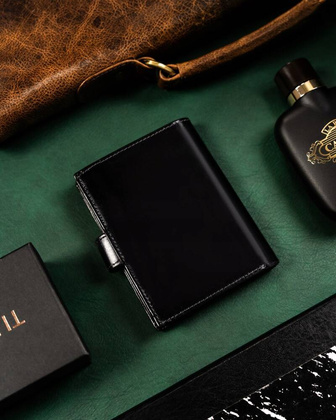 Duzy skorzany portfel meski na zatrzask