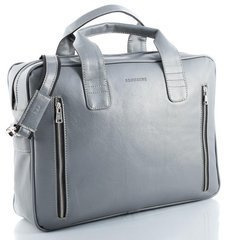 Szara skórzana torba na ramię BRØDRENE b02 Kolor wnętrza: Czarny - min. zamówienie 20 / 50 / 100 szt.