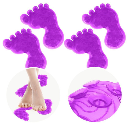 Podkładki antypoślizgowe z przyssawkami stopy fioletowe zestaw 4 szt.