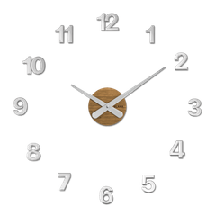VLAHA Zegar dębowy naklejany MINIMAL wykonany w Czechach ⌀59cm