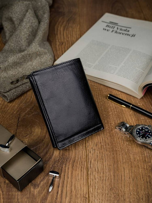 Skórzany portfel męski z systemem rfid protect