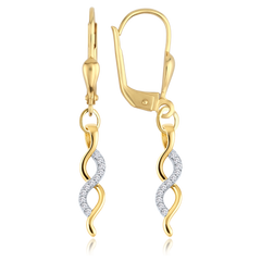 MINET Eleganckie złote kolczyki z białymi cyrkoniami Au 585/1000 2,40g