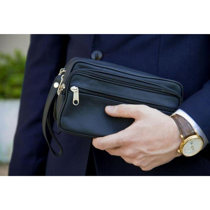 Saszetka skórzana KEMER SOLIER ML30 Czarna - min. zamówienie 20 / 50 / 100 szt.