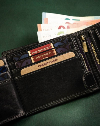 Klasyczny, skórzany portfel męski z systemem rfid