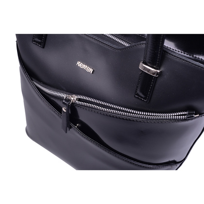 Torebka damska skórzana KEMER 665 Czarna lakier - min. zamówienie 20 / 50 / 100 szt.