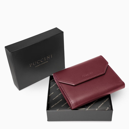 Portfel damski skórzany PUCCINI VULCANO VC90150 3B Bordowy