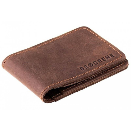 Ciemno brązowy cienki portfel slim wallet BRØDRENE SW02 - min. zamówienie 20 / 50 / 100 szt.