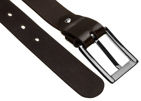 Pasek meski ze skory naturalnej licowej z ozdobnym tloczeniem