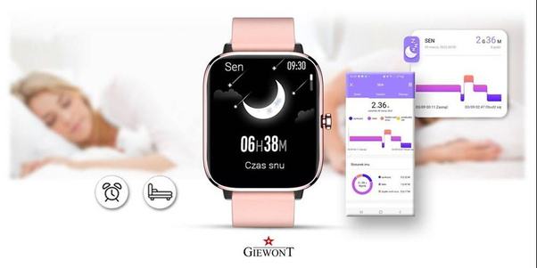 Smartwatch Giewont GW230-1 Różowe Złoto-Różowy
