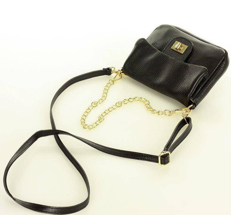 Mini torebka etui na telefon na pasku wizytowa listonoszka phone pouch - MARCO MAZZINI czarny - min. zamówienie 20 / 50 / 100 szt.