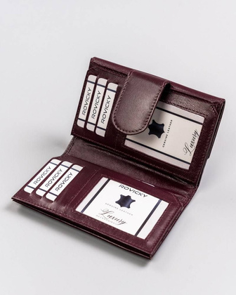 Elegancki portfel damski ze skóry naturalnej