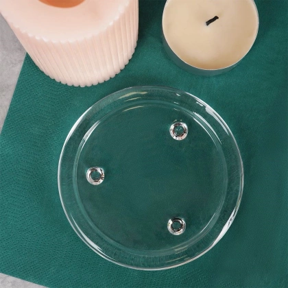 Podstawka szklana pod świece podstawa pod świeczkę świecznik 10 cm