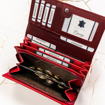 Duzy portfel damski ze skory naturalnej i ekologicznej