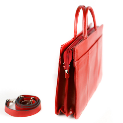 525 Teczka damska suwakowa-2komorowa-czerwona KEMER