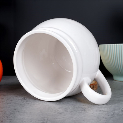 Kubek ceramiczny biały serce 800 ml