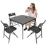 ZESTAW CATERINGOWY TURYSTYCZNY STÓŁ SKŁADANY 86,5x86,5x71CM I 4 KRZESŁA CZARNY