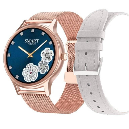 SMARTWATCH PACIFIC 18-2 - BRANSOLETA + PASEK: Rosegold / Biały (zy697b)