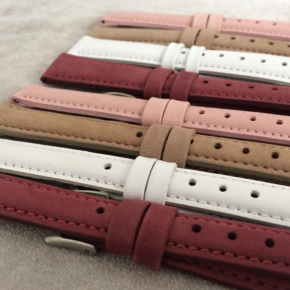 MINET Jasnobrązowy szyty skórzany pasek z miękkiego nubuku - 20