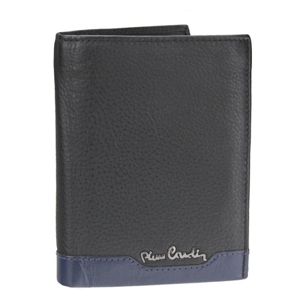 Portfel męski skórzany PIERRE CARDIN TILAK37 326 RFID Czarno Niebieski