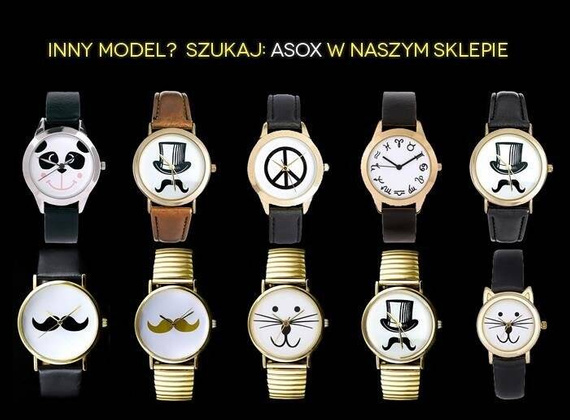 ZEGAREK DAMSKI CYLINDER, WĄSY - asox (zx580a)